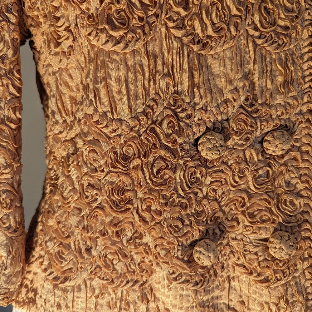 Vintage Caladonia Rose Gold Embossed Jacket Size M